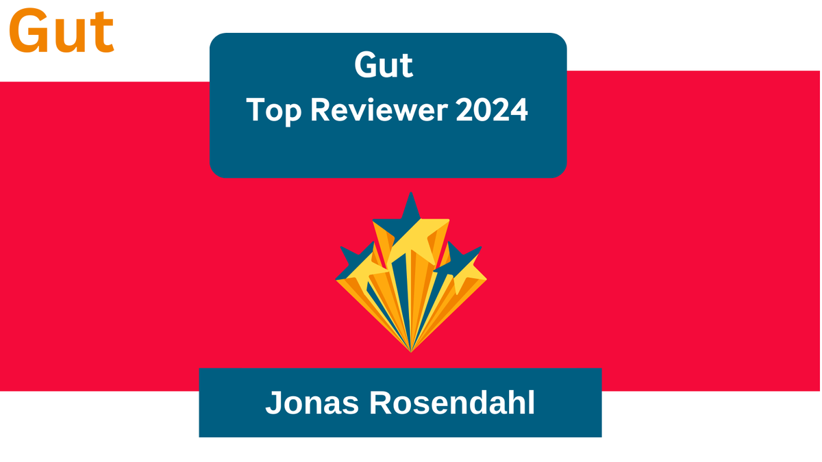 Gut_BMJ's tweet photo. Joint #TopGUTReviewer2024 is Professor Jonas Rosendahl @JonasRosendahl2
Thank you from @emadelomar and the entire #TeamGUT for all your hard work and commitment to @Gut_BMJ https://t.co/1KGoc4z0KI