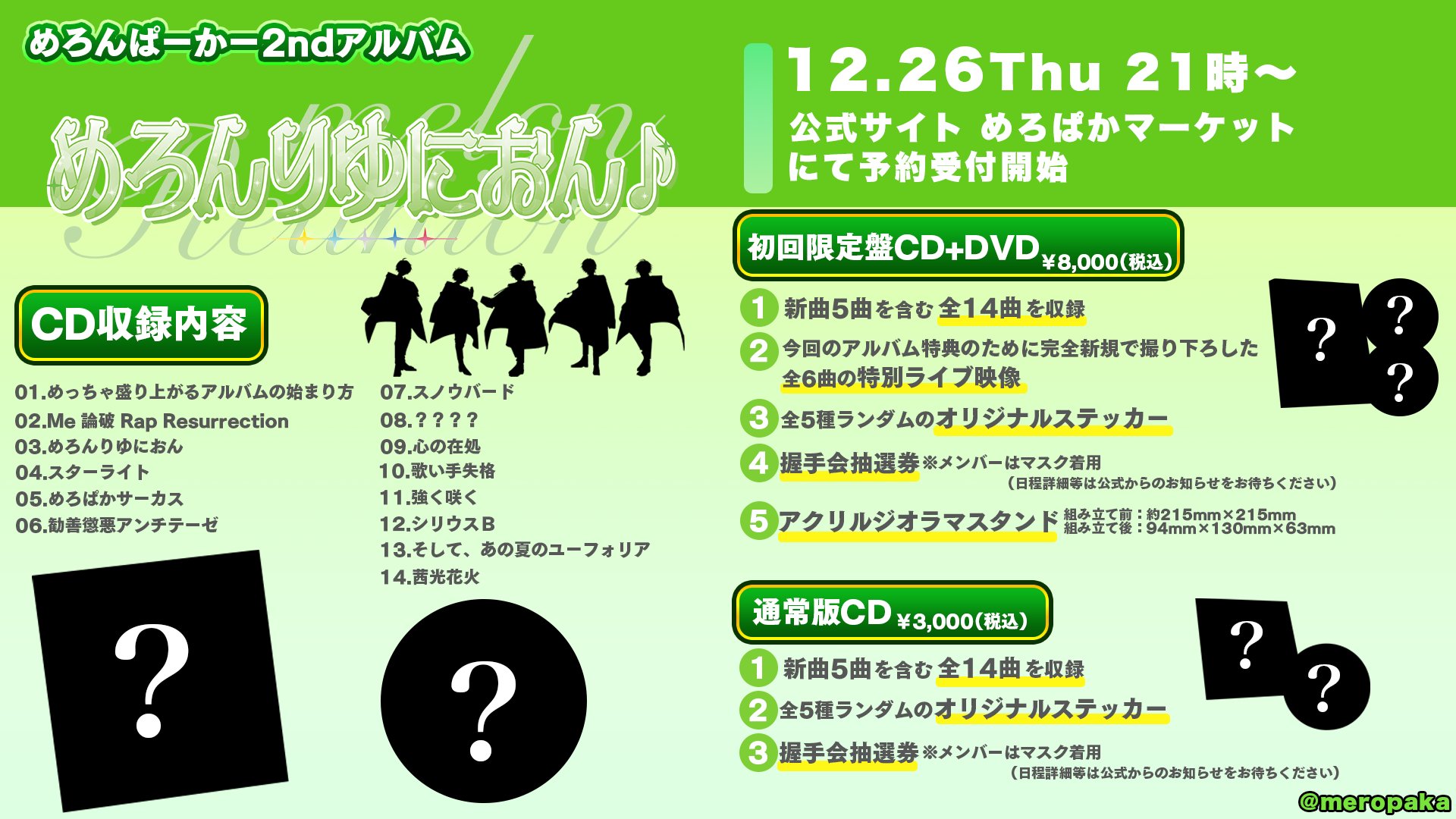 めろんりゆにおん♪ めろんぱーかー アルバム 初回盤 CD+DVD アクスタ付き 最新ニュース｜めろんぱーかー【公式】