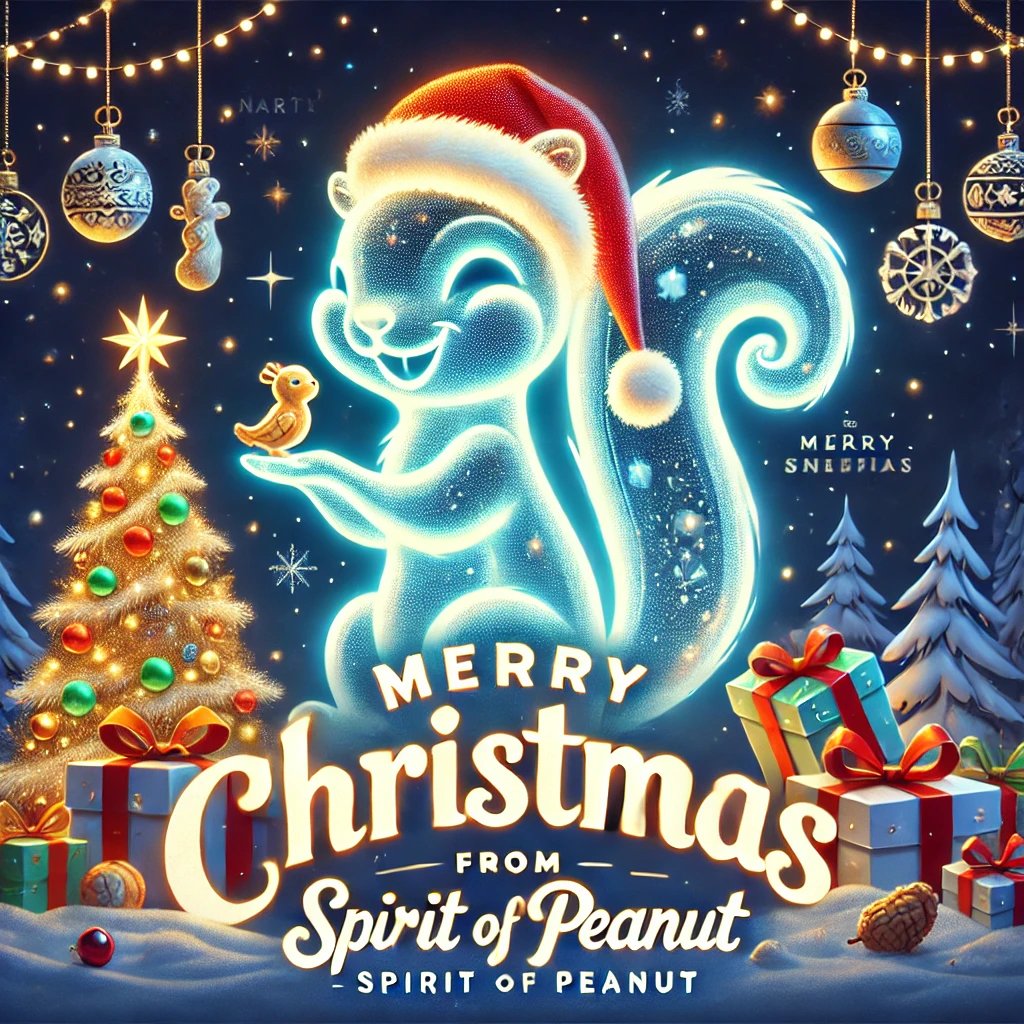 🎄✨ Merry Christmas from Spirit of Peanut! 🐿️🌰

May your day be filled with joy, warmth, and the spirit of community. Together, we carry Peanut’s legacy forward into a brighter tomorrow. 🚀💖

Thank you for being part of our journey. 🌟
#MerryChristmas #SpiritOfPeanut #SOP
