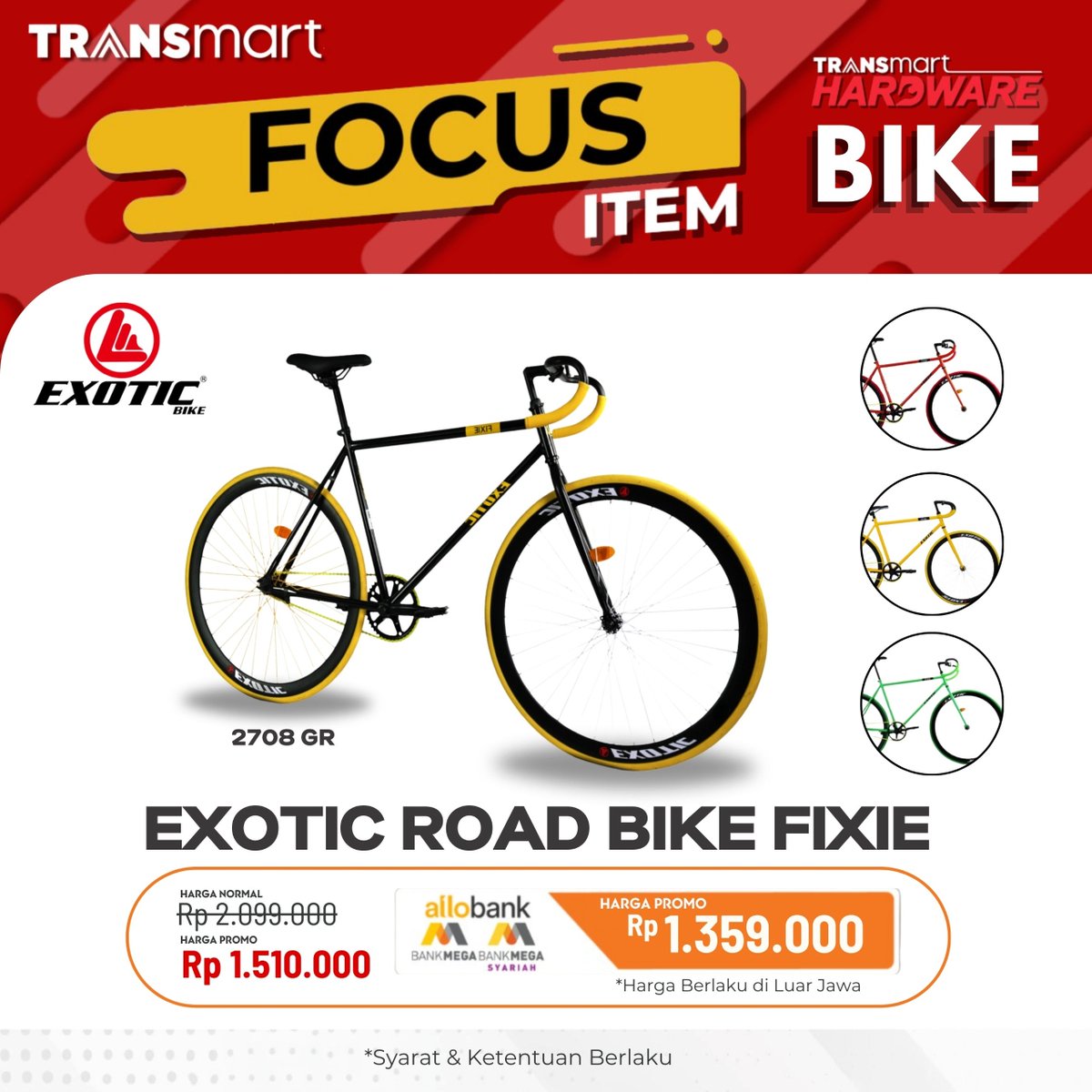 Fokus ke AKU! Jangan ke yang LAIN! 😤

Hehehe karena TransMin mau ngasih tau #SahabatTransmar promo #FocusItem biar Kamu makin sehat bugar!🚴‍♂️🚴‍♀️

Nih ada promo sepeda cocok buat kamu yang mau sepedaan bareng TransMin keliling Kota! (*Kampung juga boleh) 🙏 hehehe

*S&amp;K berlaku