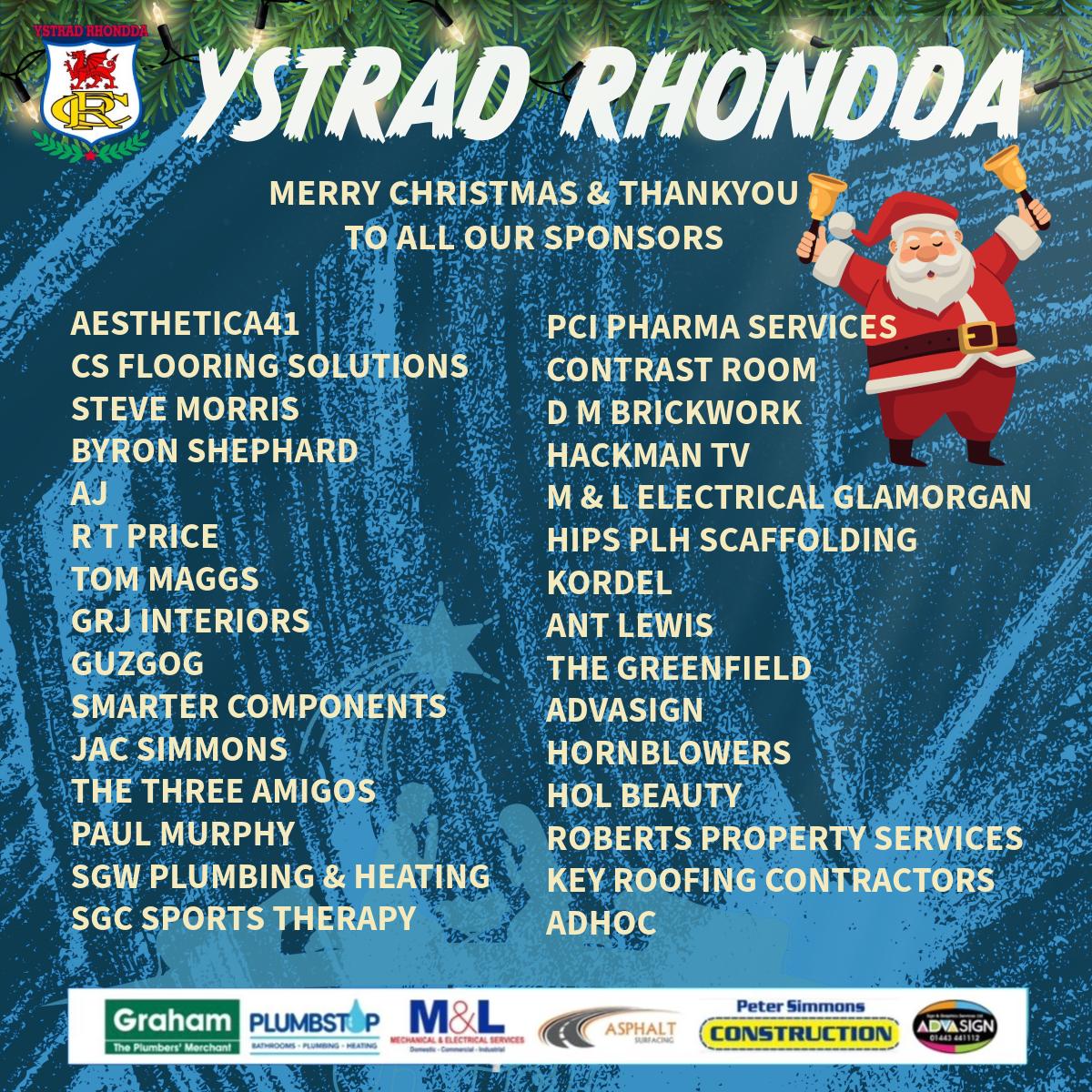 Merry Christmas &amp; Thank You To All Our Sponsors. 💙🎅🎄#COTY