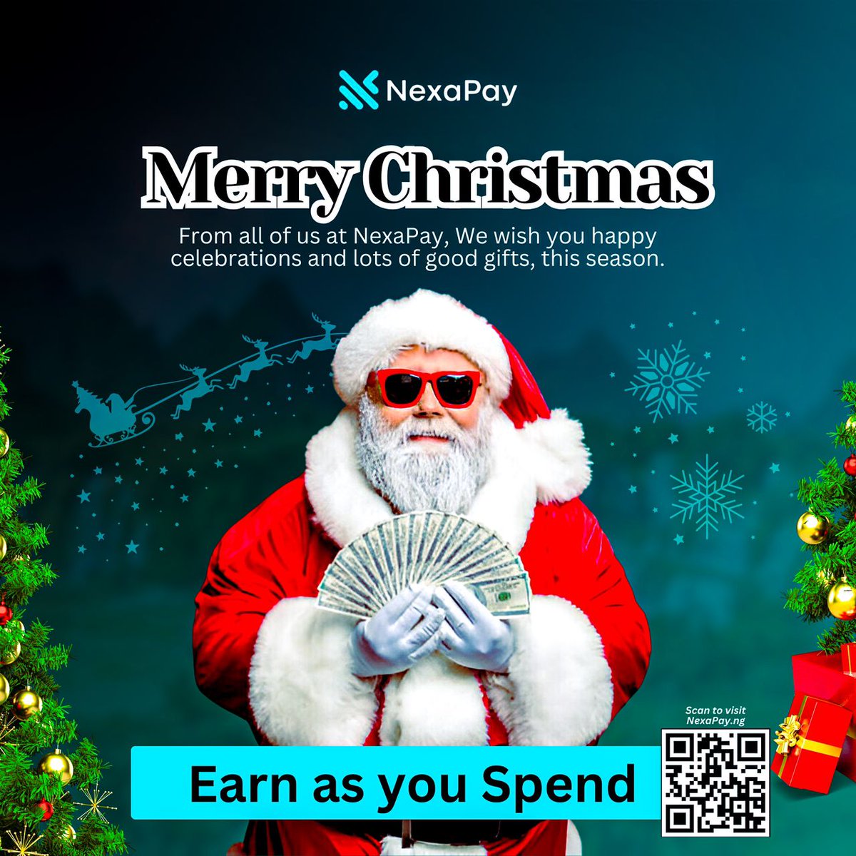 nexapay_ng's tweet image. Merry Christmas from all of us at NexaPay!🌟

#Christmas #NexaPay #SpendAndEarn #TechRewards #Cashback