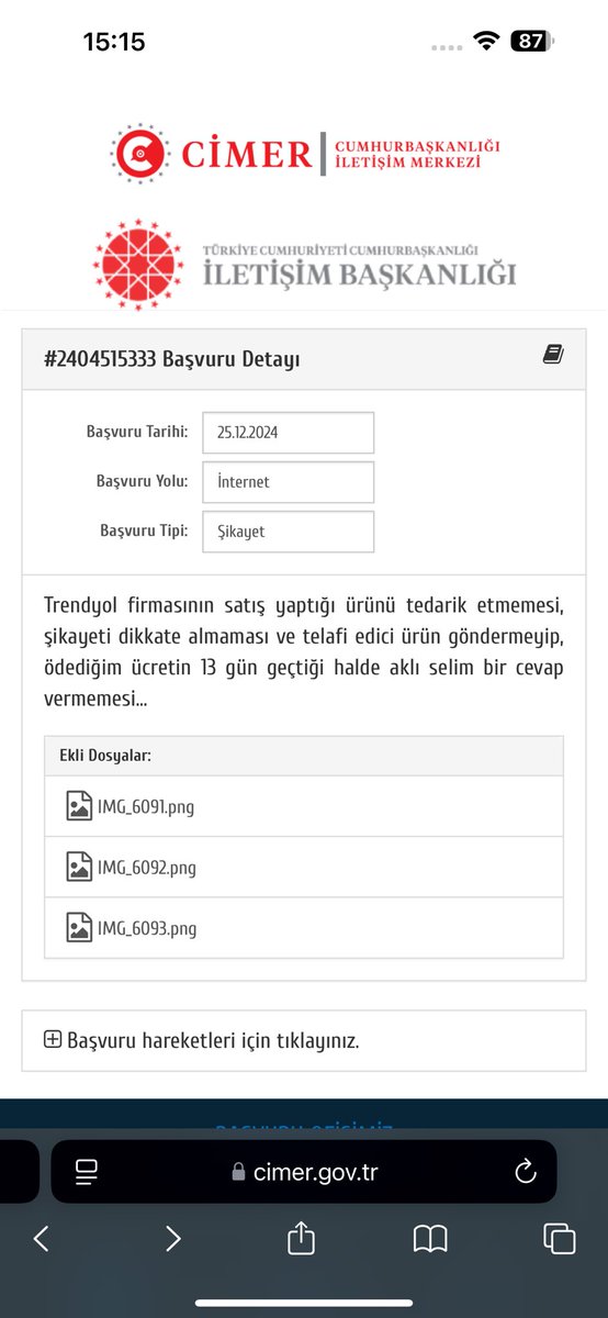 nbhttnsr's tweet photo. @TrendyolDestek  @Trendyol  bundan sonra Ticaret bakanlığına ve Cimere anlatırsınız derdinizi…
Heee birde Tüketici haklarına başvurucam bilginiz olsun. https://t.co/dV7bXePOFs
