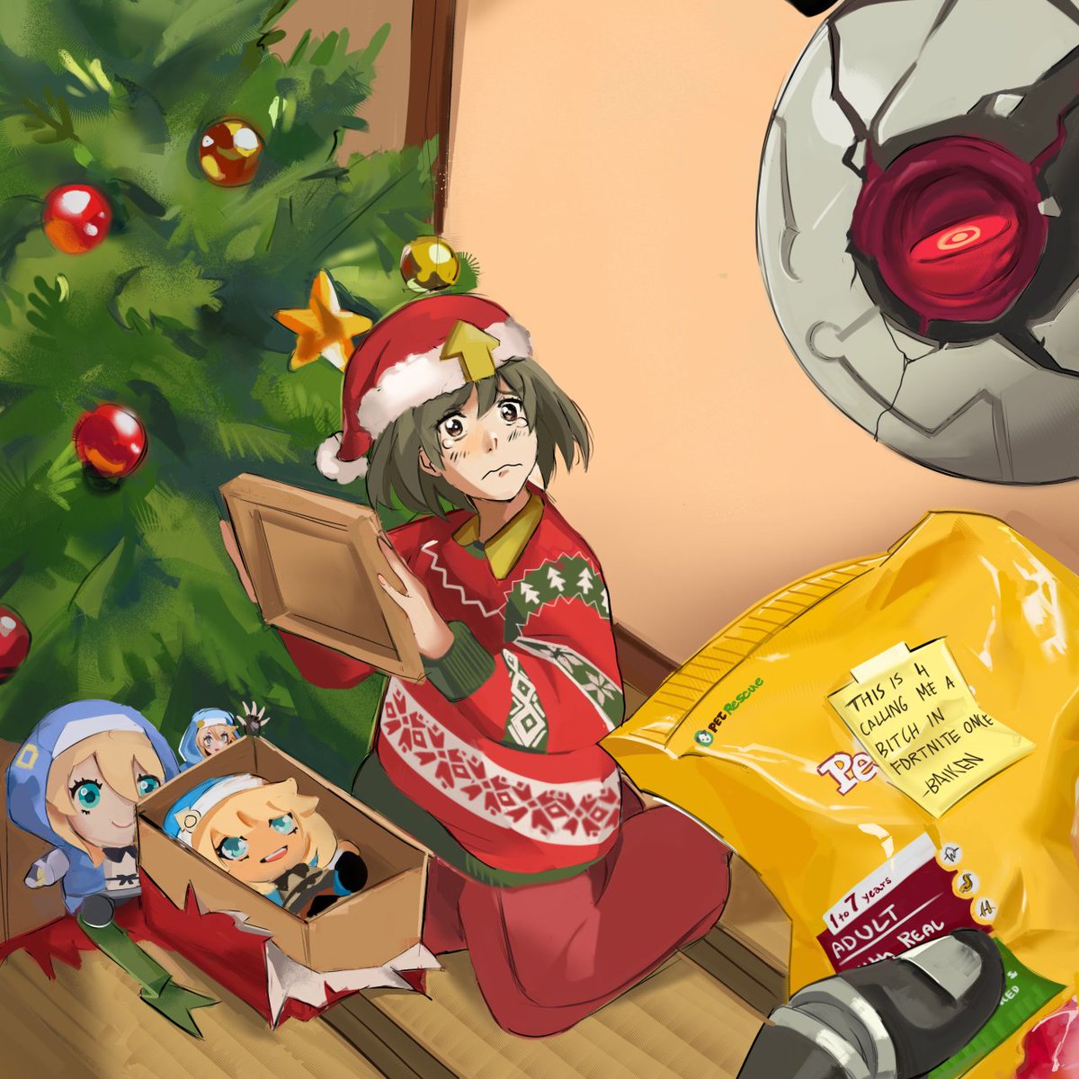 Nateflotas's tweet photo. She asked for Bedman? Merch for Christmas… But all she got was Bridget… https://t.co/CllVDTi1U3