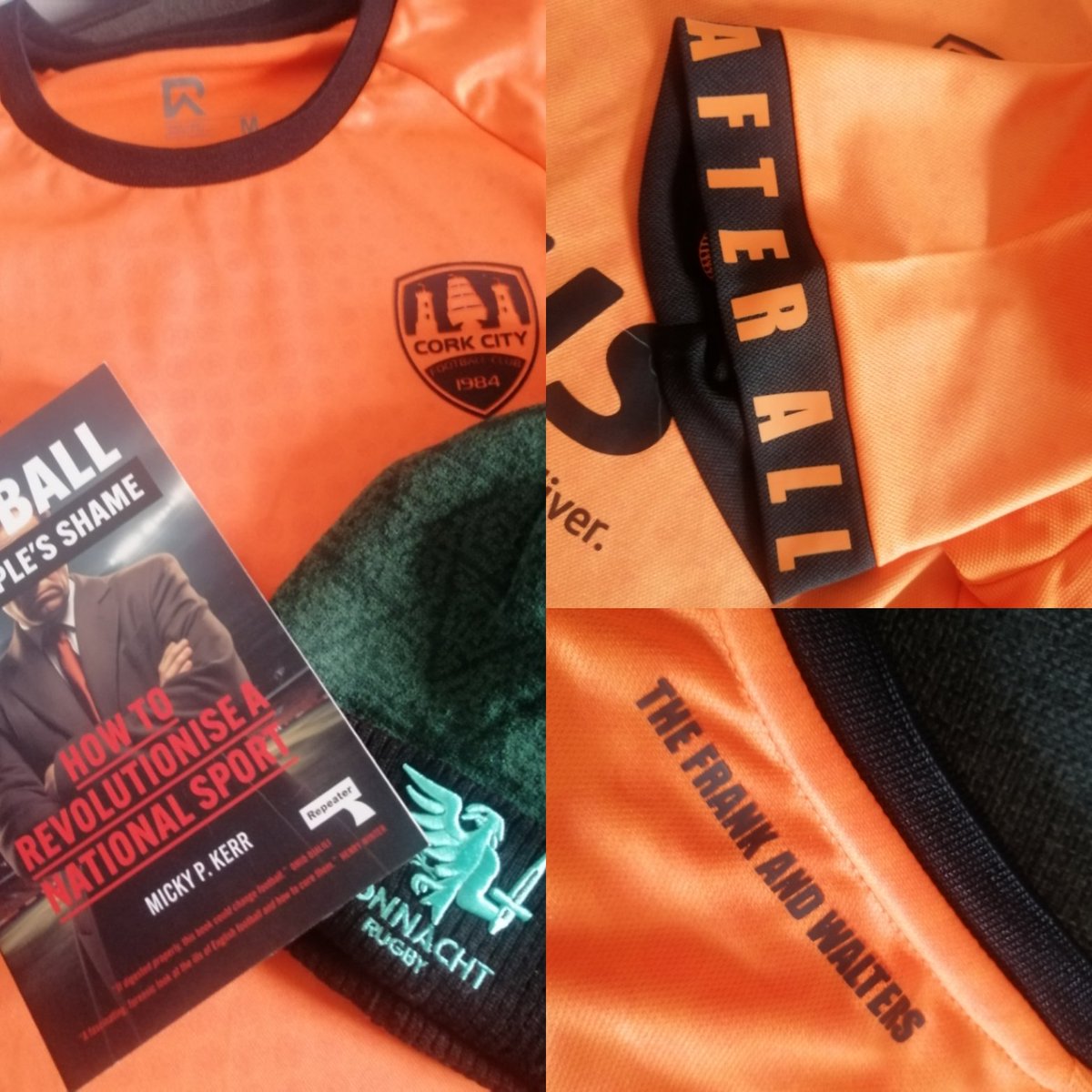 sirbenimiles's tweet photo. Special edition Cork City FC featuring my favourite Irish band The Frank and Walters #AfterAll 

Wonderful to have a footy that has my 2 granddad's names on the jersey Frank &amp; Walter 🧡

Christmas read, Micky P Kerr "Football - The People's Shame" https://t.co/Oc1TkZO16A
