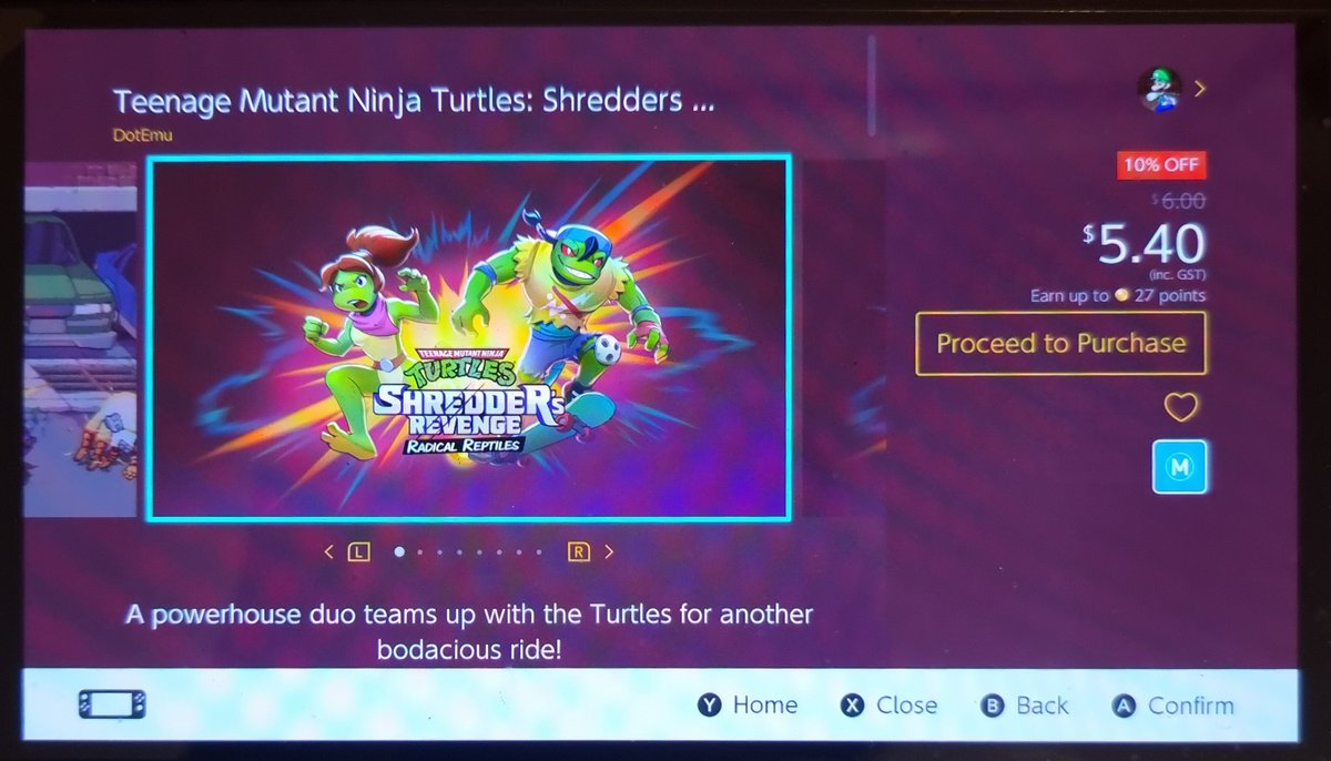 GameSlayer63's tweet image. I Just Got Radical Reptiles DLC For Teenage Mutant Ninja Turtles Shredder's Revenge #TeenageMutantNinjaTurtlesShreddersRevenge #RadicalReptiles #DLC #NintendoSwitch #TributeGames #Dotemu #Australia #Nintendo #Gamer #Gaming