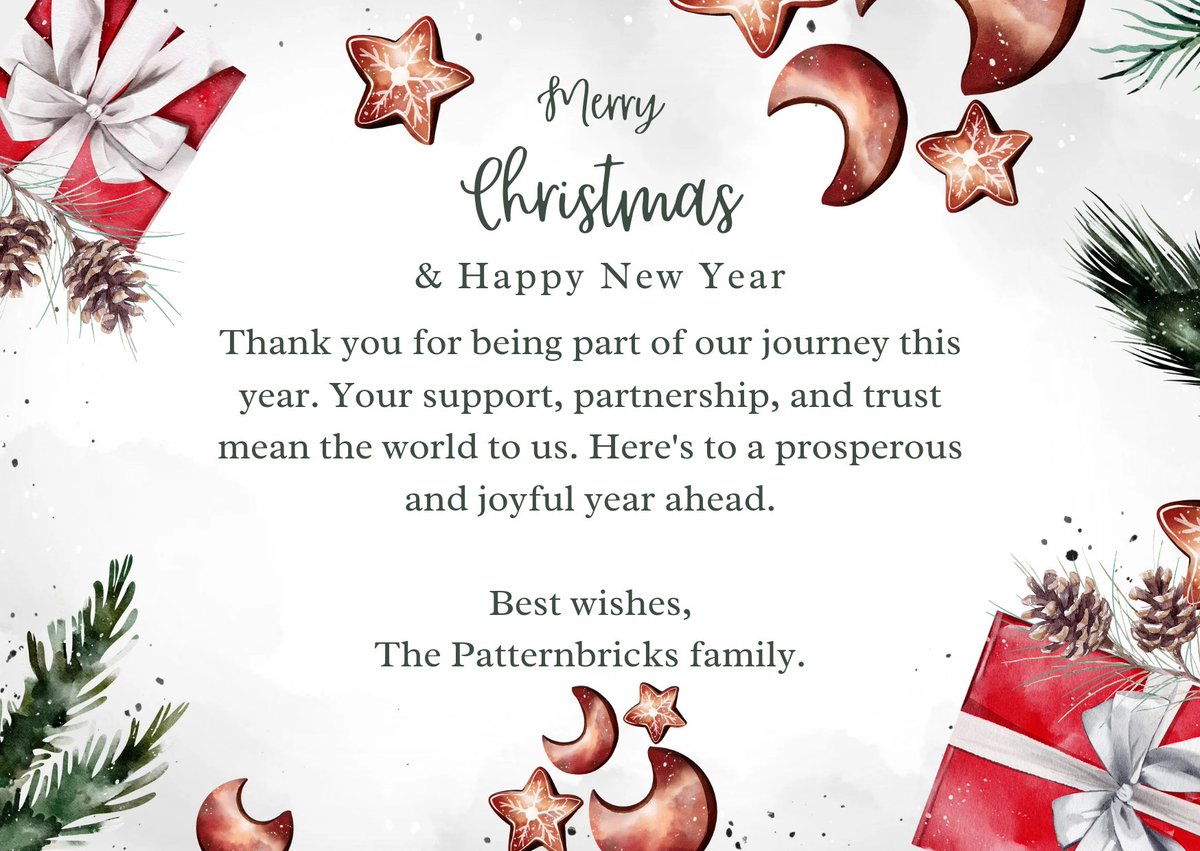 patternbricks's tweet image. Merry Christmas and Happy New Year! 🎄🎊🥳