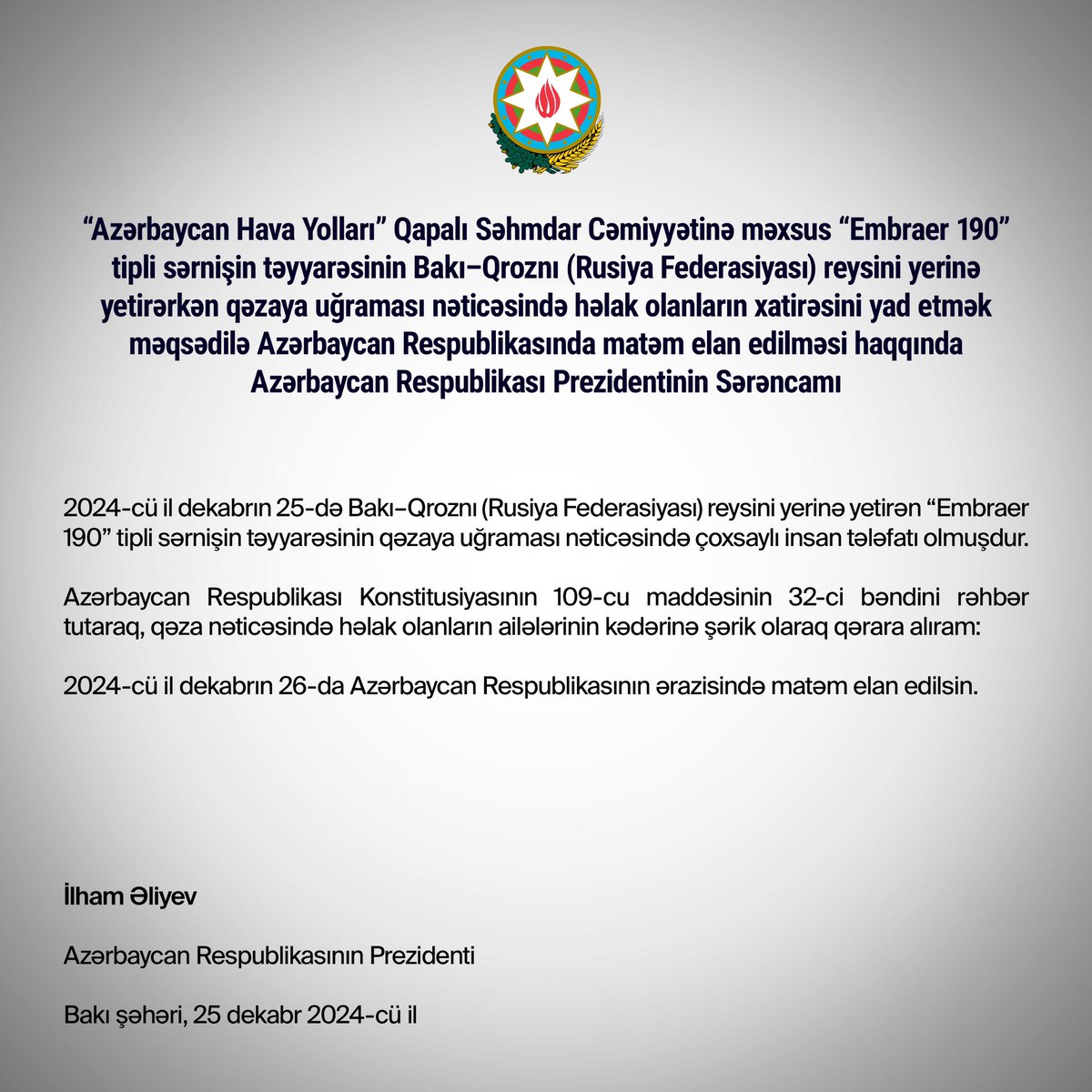 İlham Əliyev (@azpresident) on Twitter photo 