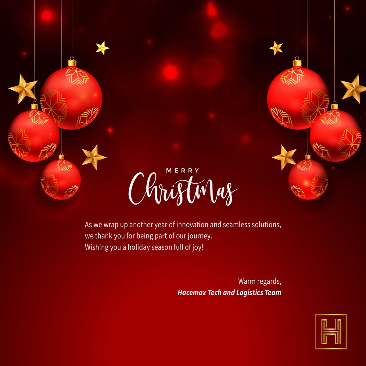 Merry Christmas from us to you and yours. 
We wish you a holiday season full of Joy.