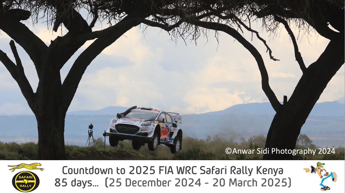 AnwarSidi's tweet image. Countdown to 2025 FIA WRC Safari Rally Kenya
85 days...
(25 December 2024 - 20 March 2025)