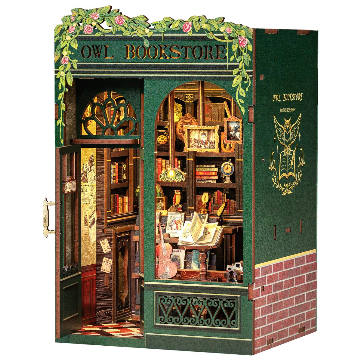 Nikl0we's tweet photo. My wife's look of total confusion when opening her wrapped model hammer to make her Owl Bookstore Book Nook is something I will treasure forever (she hadn't yet opened the Book Book). https://t.co/4UlKurHaLx