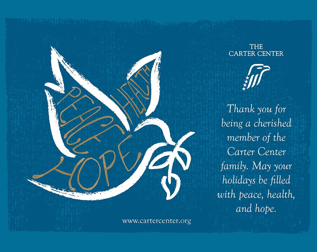 CarterCenter's tweet image. The Carter Center wishes you a wonderful holiday season with your loved ones!