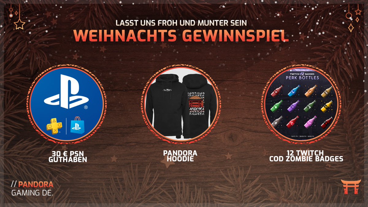 Fröhlichen Weihnachten! 🎅
 Der Weihnachtsmann hat ein paar Goodies für euch dagelassen!  So nimmt ihr am Gewinnspiel teil: 
→Folgt uns auf Twitter
→Joint unserem Discord 
→Diesen Post liken und teilen 
→Markiert drei Freunde  
Das Gewinnspiel endet am 02.01.25. Den Gewinner