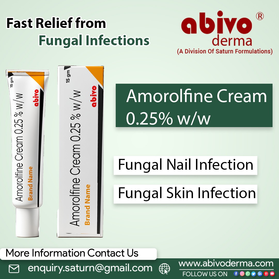 SaturnFormulat2's tweet image. Treat #FungalInfection with #AmorolfineCream from #abivoderma a division of #SaturnFormulations!
🔹Treats Fungal Nail Infection
🔹Prevent Fungal Skin Infection
Available in #DermaPCDFranchise &amp;amp; #ThirdPartyManufacturing!
🌐 saturnformulations.in/amorolfine-cre…
#pcdpharmafranchise