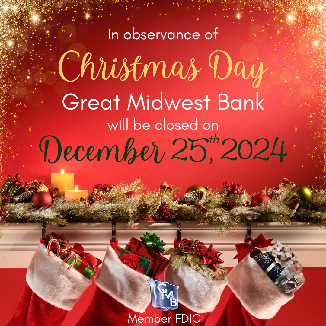 SimplyLocalBank's tweet photo. Merry Christmas from your friends at Great Midwest Bank 🎅🎄 #Simplylocal https://t.co/adraK792Me