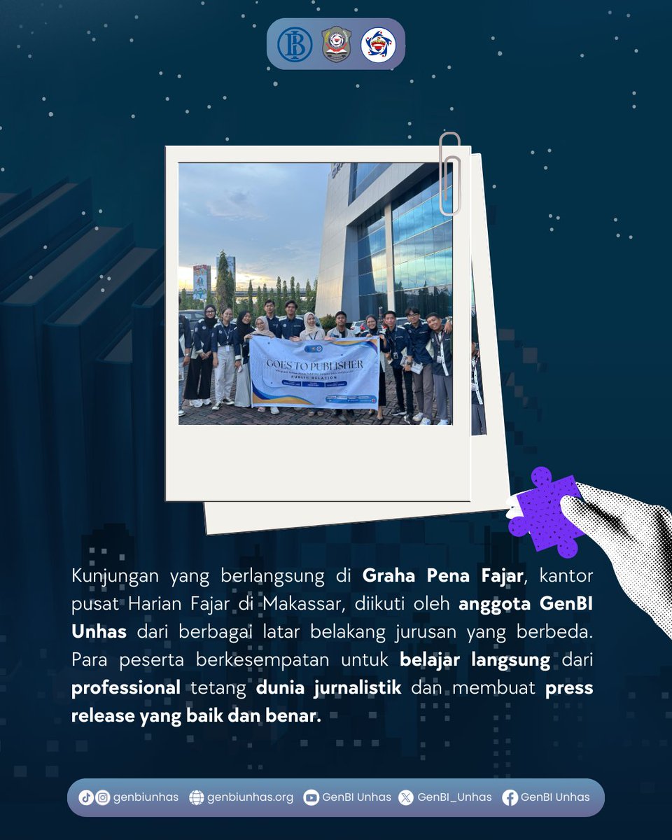 GenBI_Unhas's tweet photo. [✨ GenBI Goes to Publisher 📚💡]

Halo👋🏻 Sobat GenBIers!!

Kegiatan GenBI Goes to Publisher memberikan wawasan baru tentang dunia penerbitan dan perjalanan sebuah karya hingga terbit menjadi artikel.

#GenBI
#EnergiUntukNegeri
#GenBIUnhas
#DedikasiTinggiInovasiUntukNegeri https://t.co/RZsxfasa4z