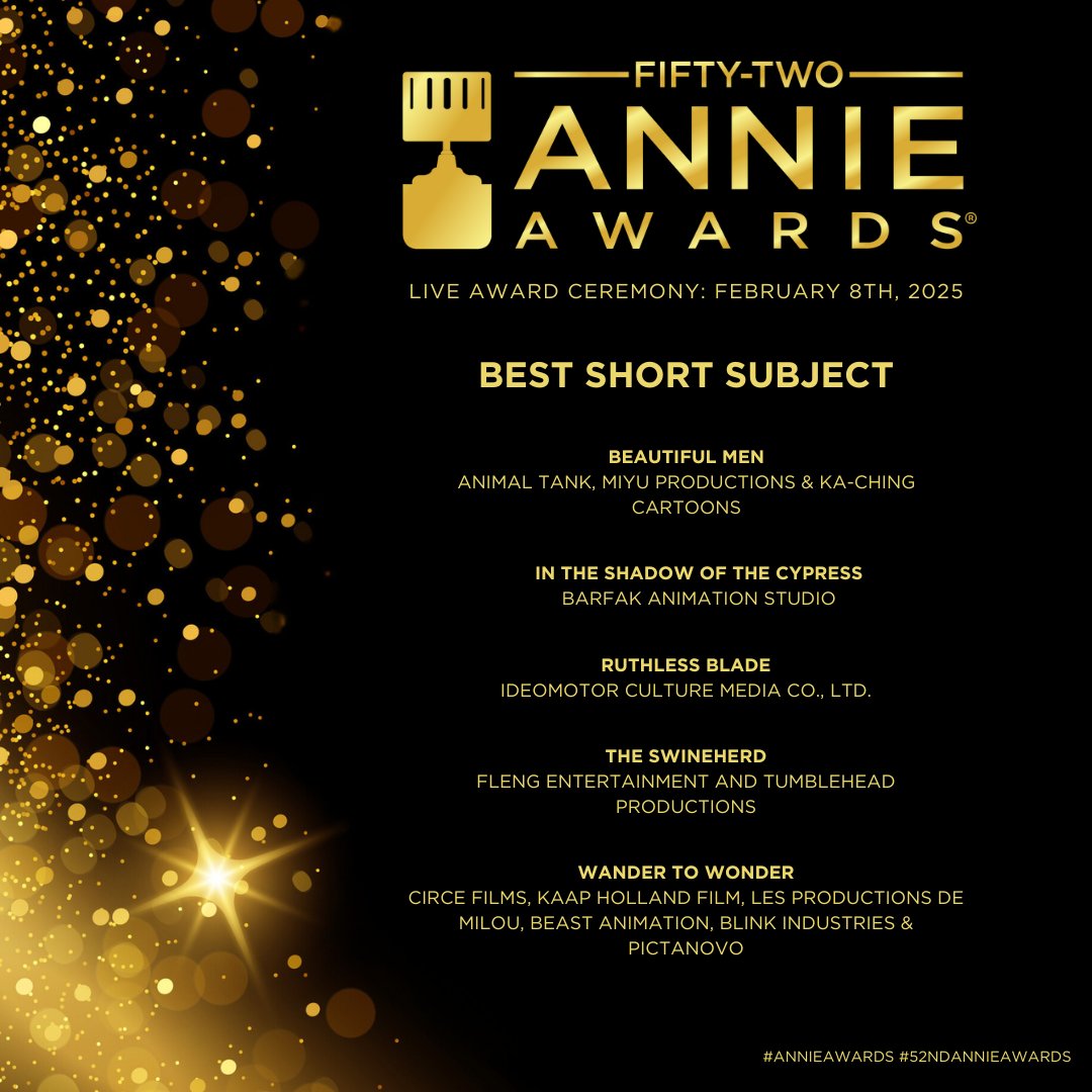 Woohoo! Ruthless Blade has been nominated for Best Short Subject at the 52nd Annual Annie Awards! Cheers to our amazing team! Congrats to all the nominees! See you at the #annieawards on February 8, 2025! <a href="/zhangboArt/">zhang bo</a> <a href="/niconemiri/">nemiri space ship</a> <a href="/ThePPAStudio/">paperplane_official</a>
<a href="/StudioTumble/">Studio Tumble</a>