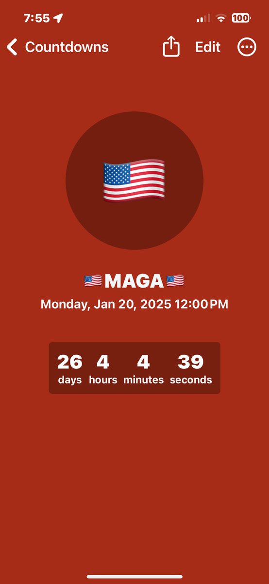 26 days left until 🇺🇸MAGA🇺🇸! Check it out:  thecountdown.app/to?title=%F0%9…