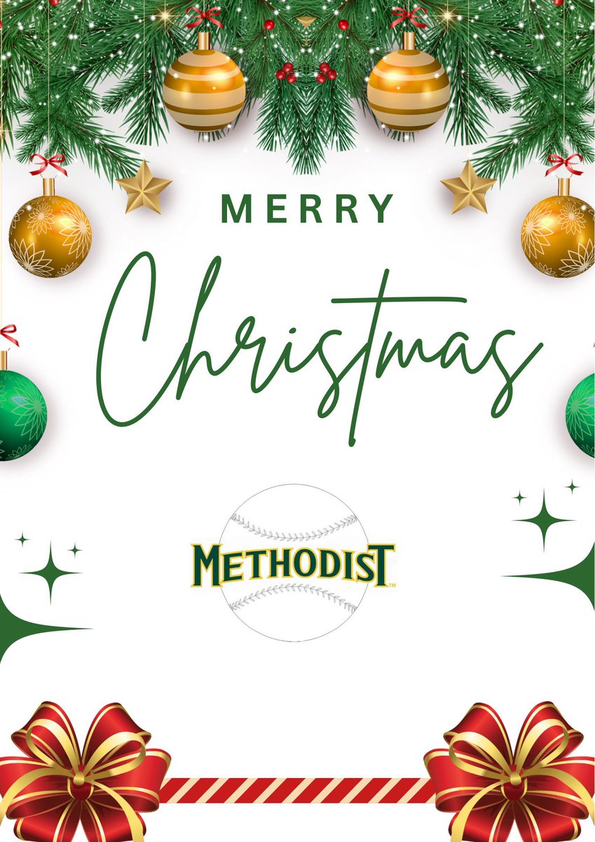 Merry Christmas 🎄 🎁  from #MethodistBaseball!