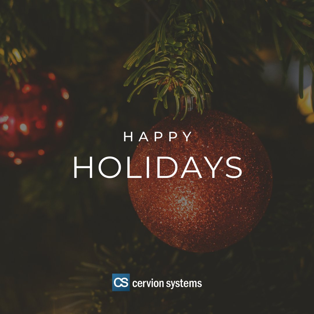 cervion's tweet photo. To our valued customers and partners: Happy holidays from all of us at Cervion Systems. May your season be merry and bright! 🌟❄️

Please note that our offices will be closed today, December 25th. As always, our technicians will be available for 24/7 emergency support. https://t.co/Gjtzgs3OmH