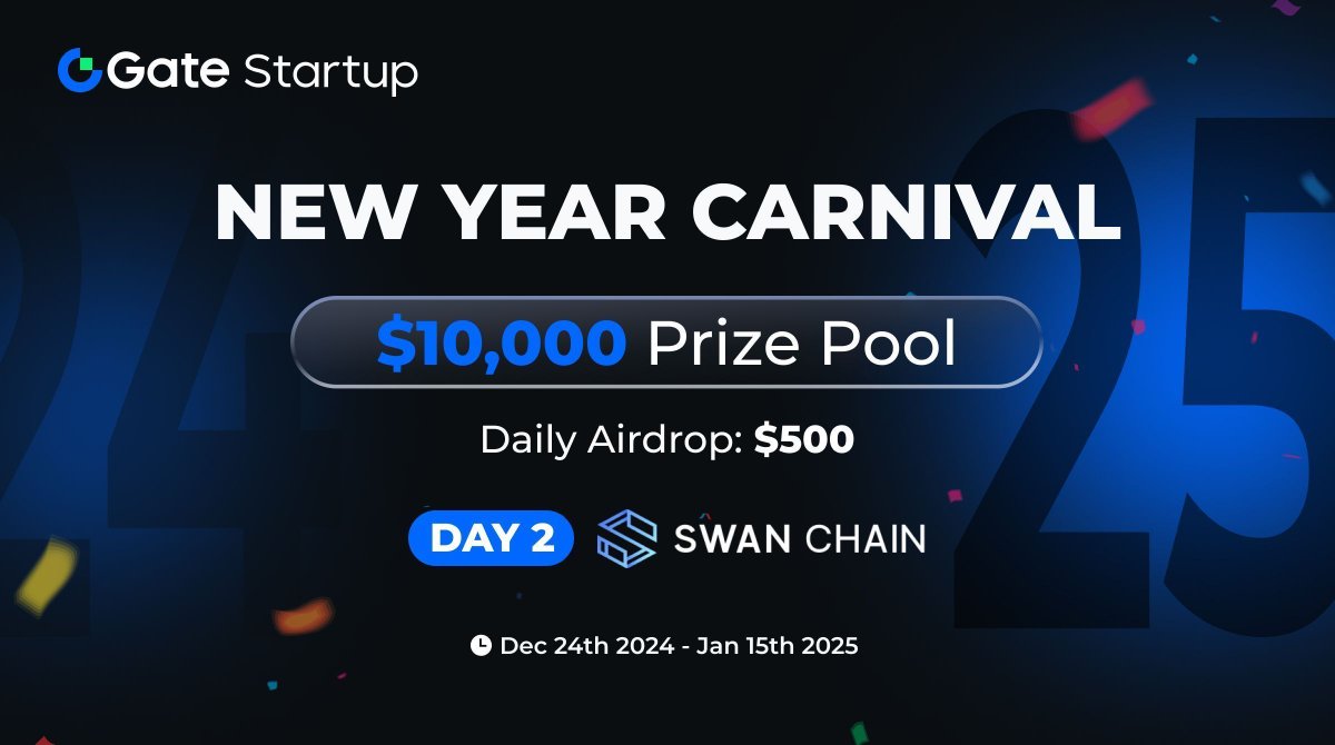🎇 #GateioStartup New Year Carnival - $10,000 Mega Prize Pool!

Day 2: SwanChain 🦢
$500 (5 winners × $100 in $SWAN)

✳️ Follow @gate_io <a href="/Gateio_Startup/">Gateio Startup</a> <a href="/swan_chain/">Swan Chain (formerly FilSwan)</a>
✳️ RT &amp; Tag 3 friends with #Startup2025Carnival
✳️ Share your $SWAN trading screenshot: gate.io/trade/SWAN_USDT