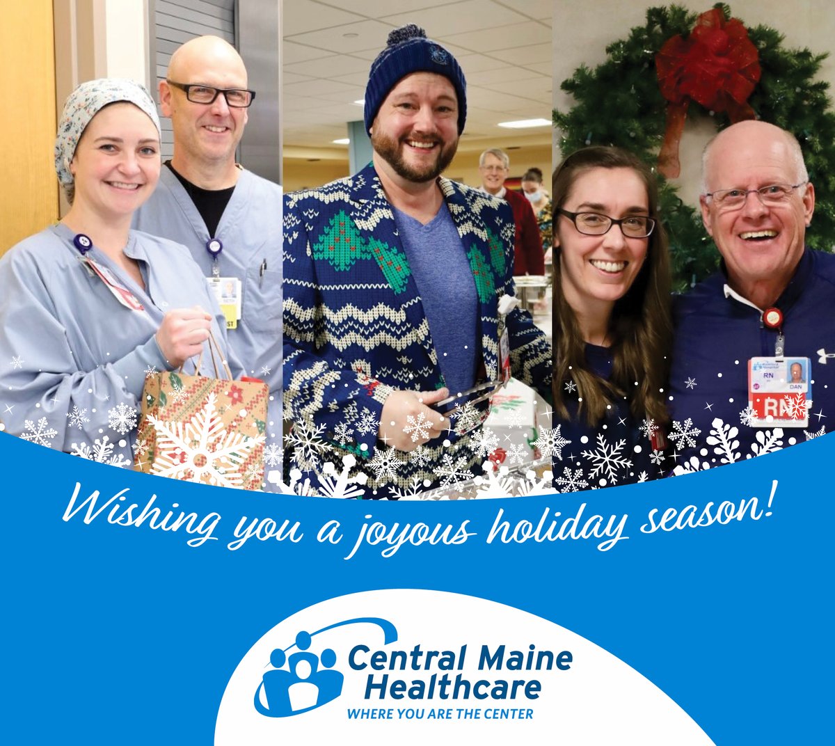 We are thinking of you today and sending Christmas greetings, from your doctors, nurses, family, friends and neighbors at CMH!
