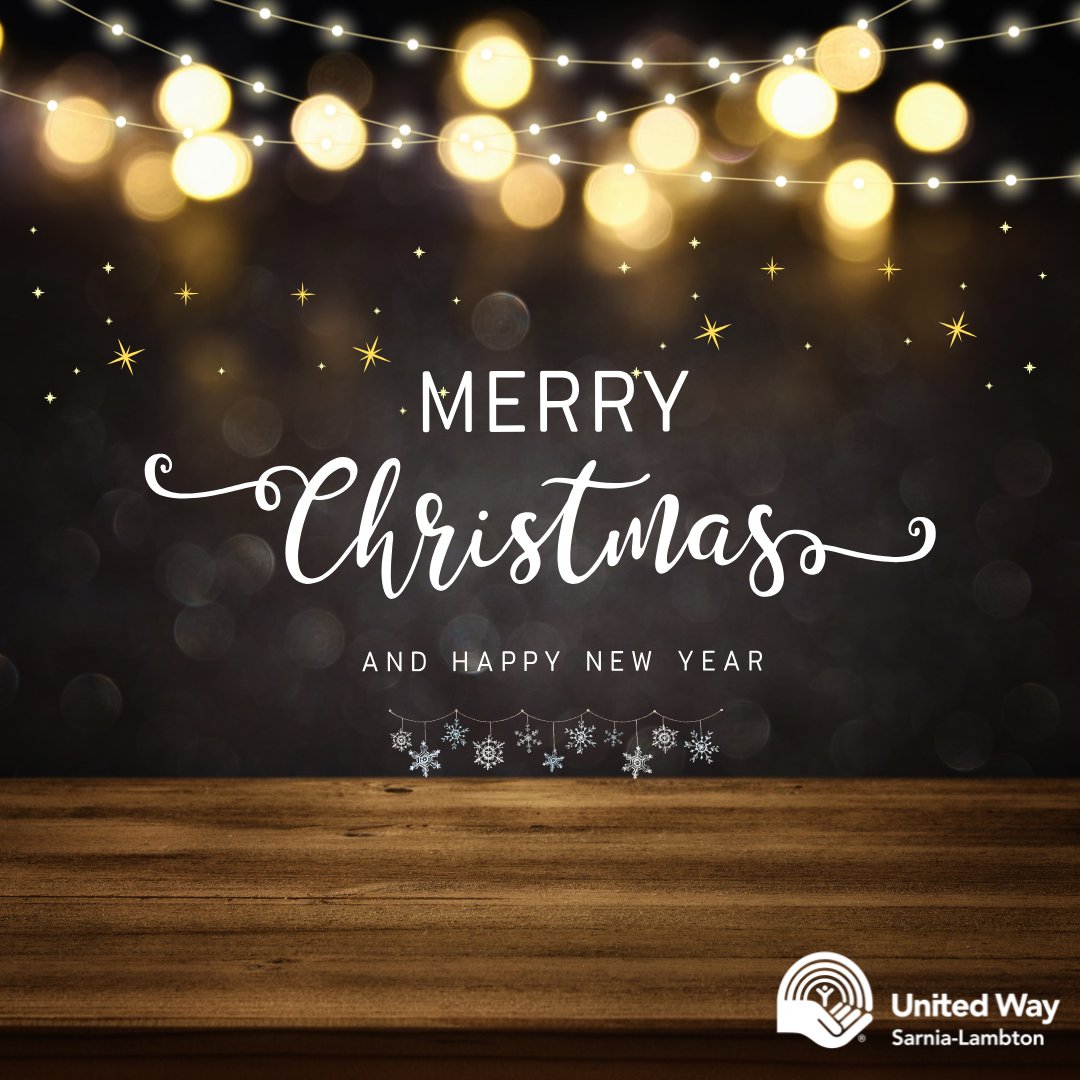 The United Way of Sarnia-Lambton would like to wish everyone a Merry Christmas and a Happy New Year!

Please visit bit.ly/UnitedWaySarni… to make your donations.

Thank You!

#UnitedWaySarLam