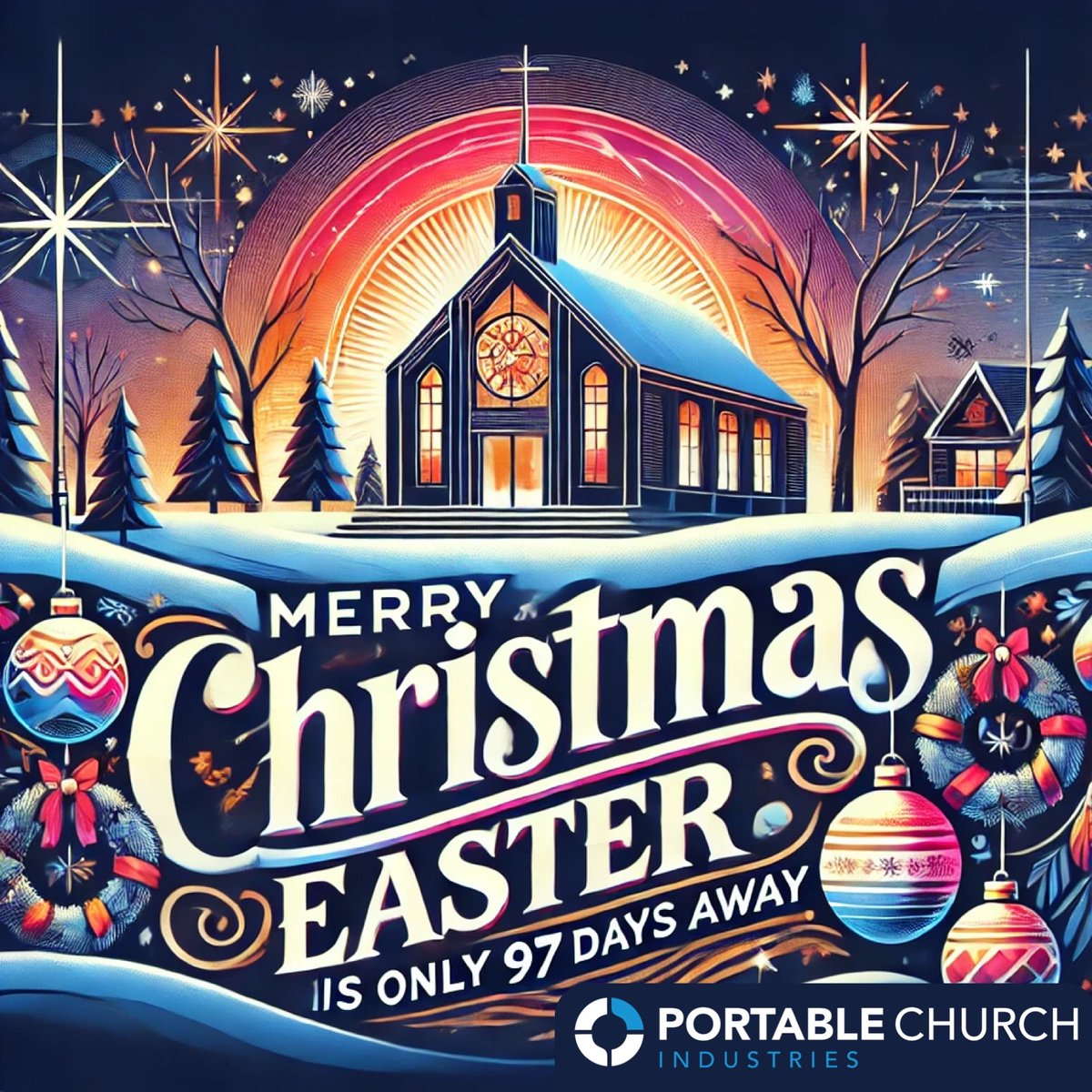 Merry Christmas from our portable church family! While we celebrate the joy of the season, we're already counting down to Easter—97 days and counting! Let’s make every day count as we prepare our hearts for the next big celebration.