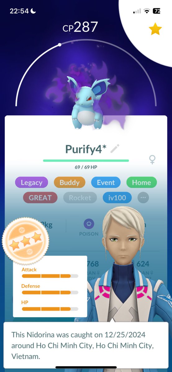 bino90psy's tweet image. Santa gift for holiday. :D

Rina perfect IV for Best Buddy Great League with Return when purified.

#90psy #Nidorina #PokemonGO #Purified #OpenGreatLeague #Christmas #Holiday