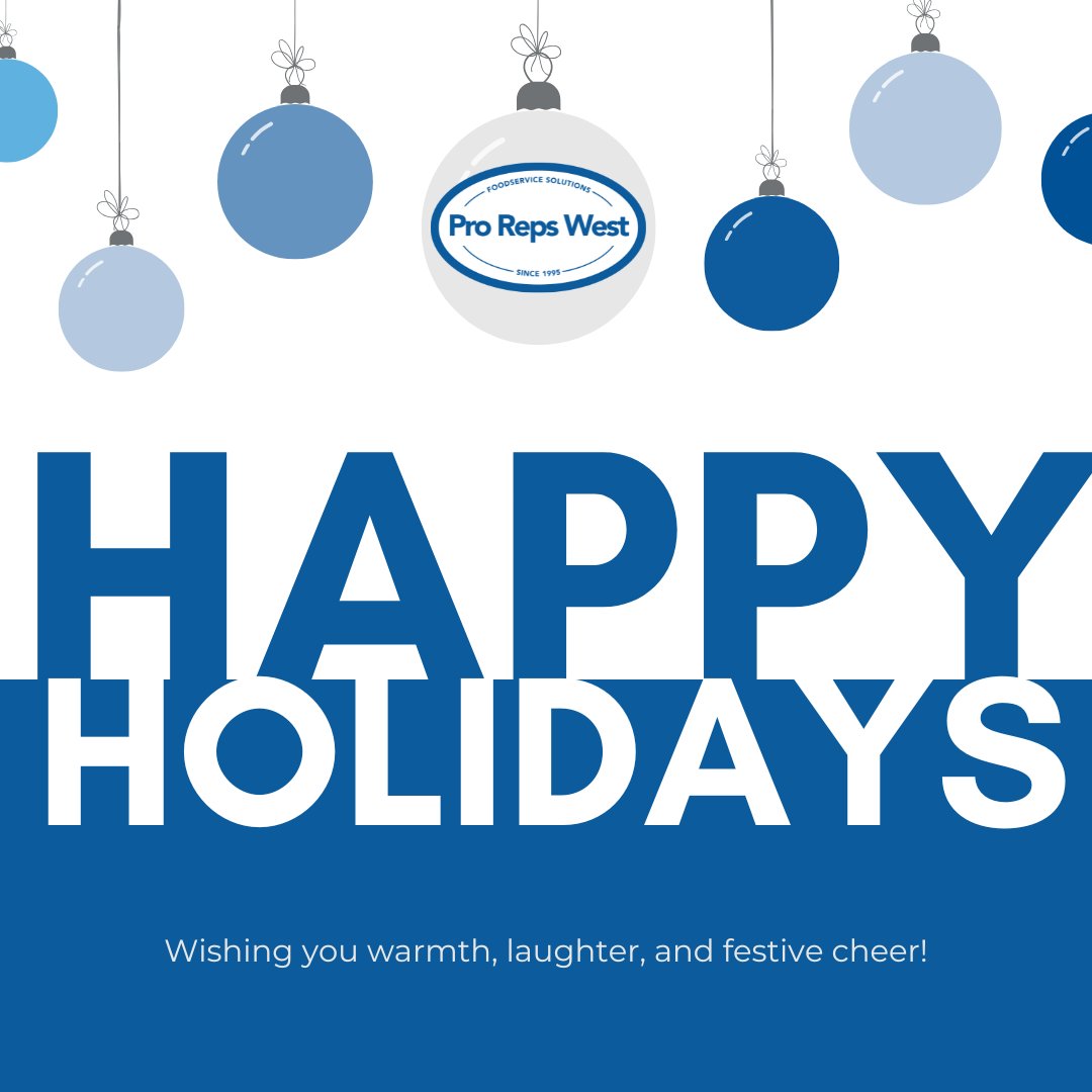 ❄️Wishing you and your loved ones a joyful holiday season filled with warmth, laughter, and good food! Thank you for your continued support – we look forward to an even brighter year ahead. Happy Holidays from the Pro Reps West family!