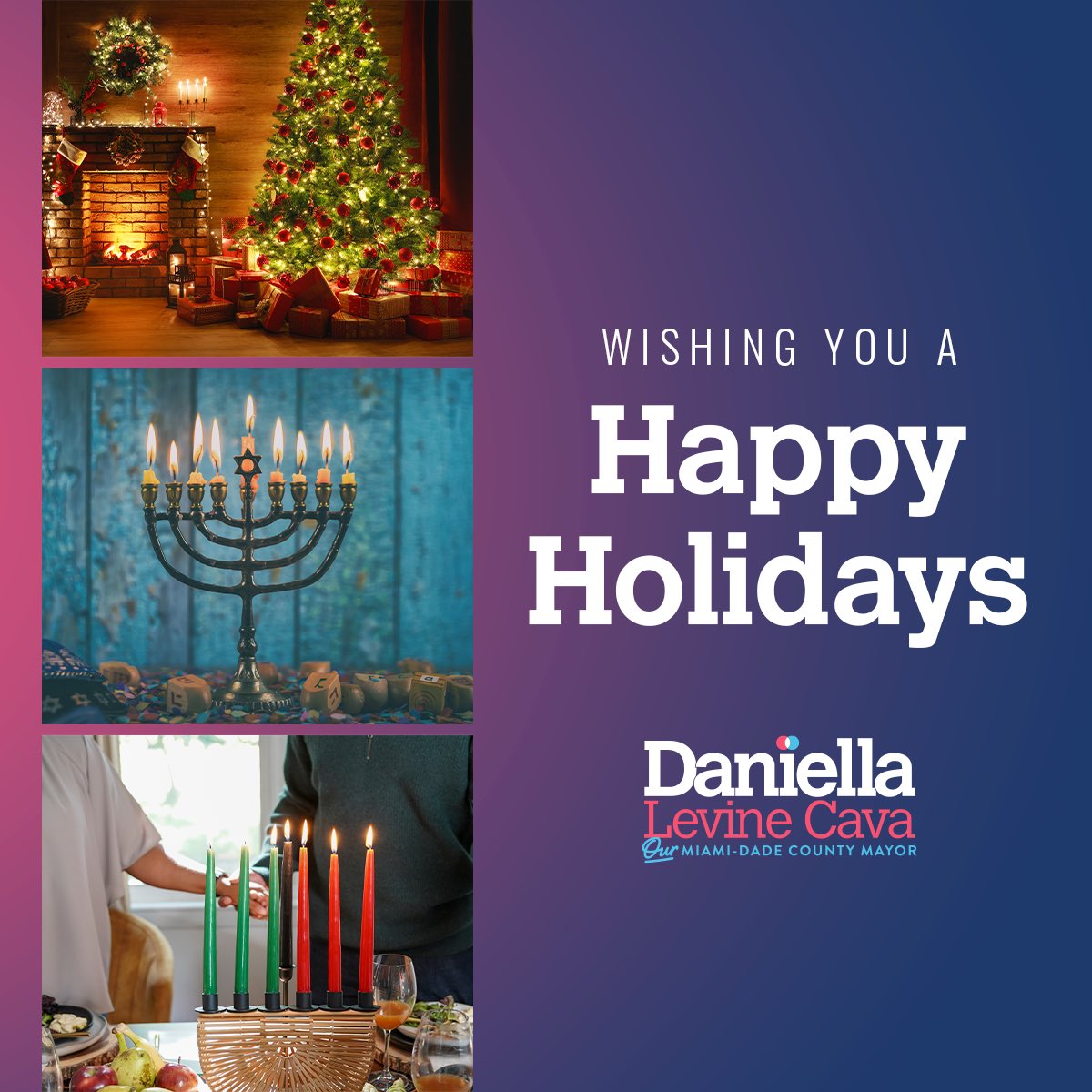 From my family to yours, I want to wish you a very happy holiday season! However you celebrate, I hope your days are filled with love, laughter, and peace. May this season bring you endless joy.