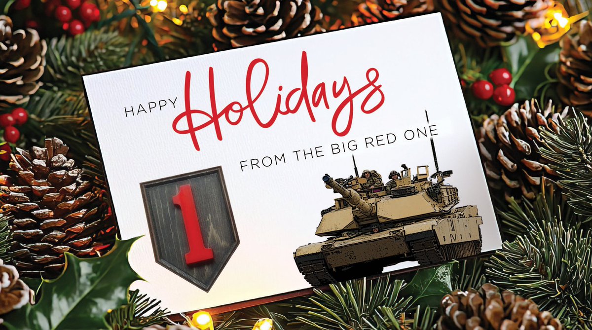 FightingFirst's tweet photo. Happy Holidays from the Big Red One! https://t.co/PV973wnOyX