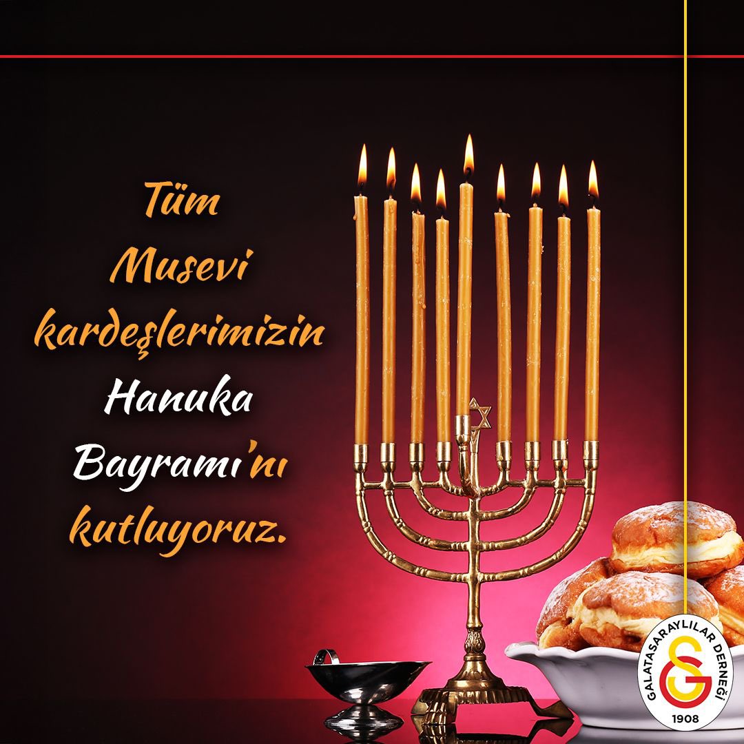 Tüm Musevi kardeşlerimizin Hanuka Bayramı’nı kutluyoruz. 

#galatasaraylılarderneği #hanukabayramı