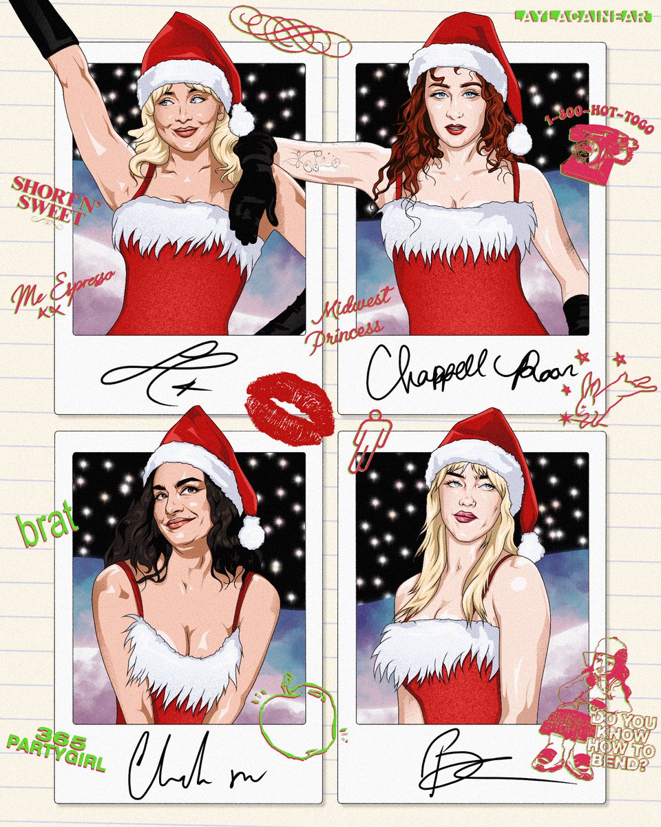 Merry Christmas!🎄 Pop Girls > Mean Girls

⏱️: 9h 53m <a href="/SabrinaAnnLynn/">Sabrina Carpenter</a> <a href="/ChappellRoan/">Chappell Roan</a> <a href="/charli_xcx/">Charli</a> <a href="/billieeilish/">billie eilish</a>