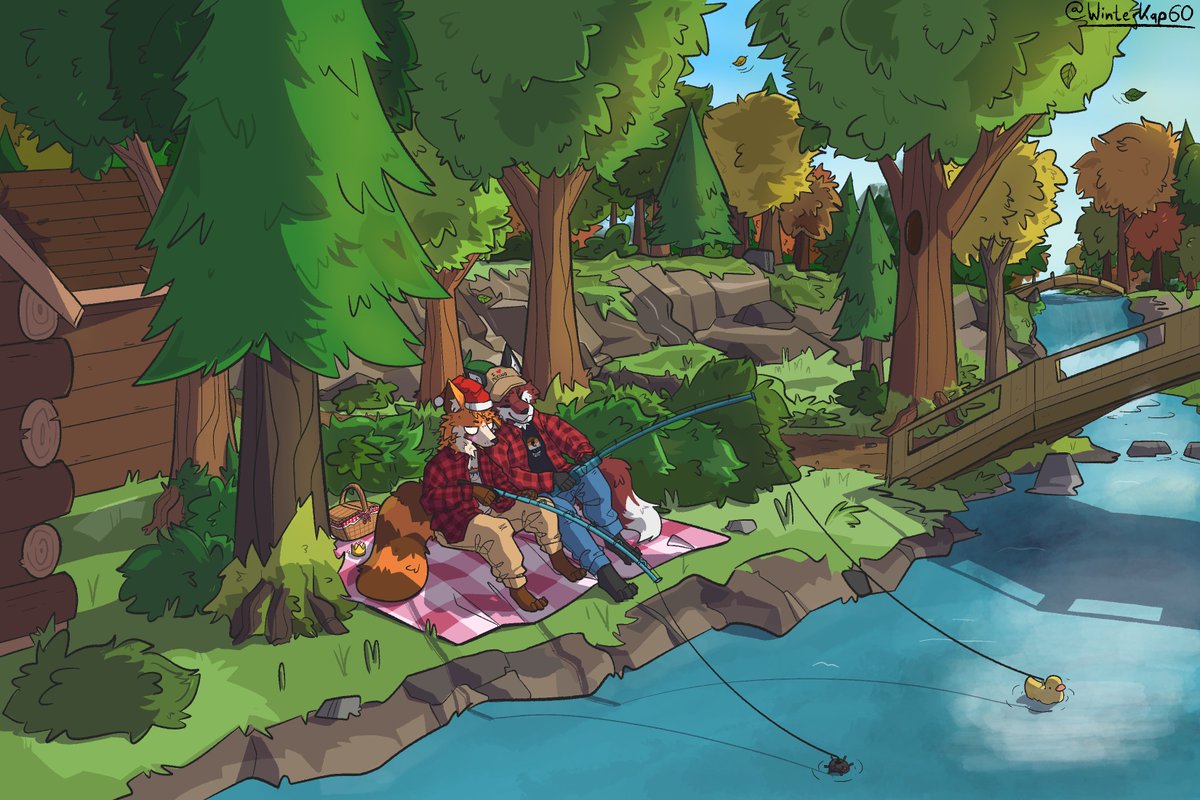 Fishin by the riverside 🎣- Big Comm for <a href="/ArtyFox_/">Arty 🦊</a> (&amp; <a href="/itsbebhere/">beb</a> )