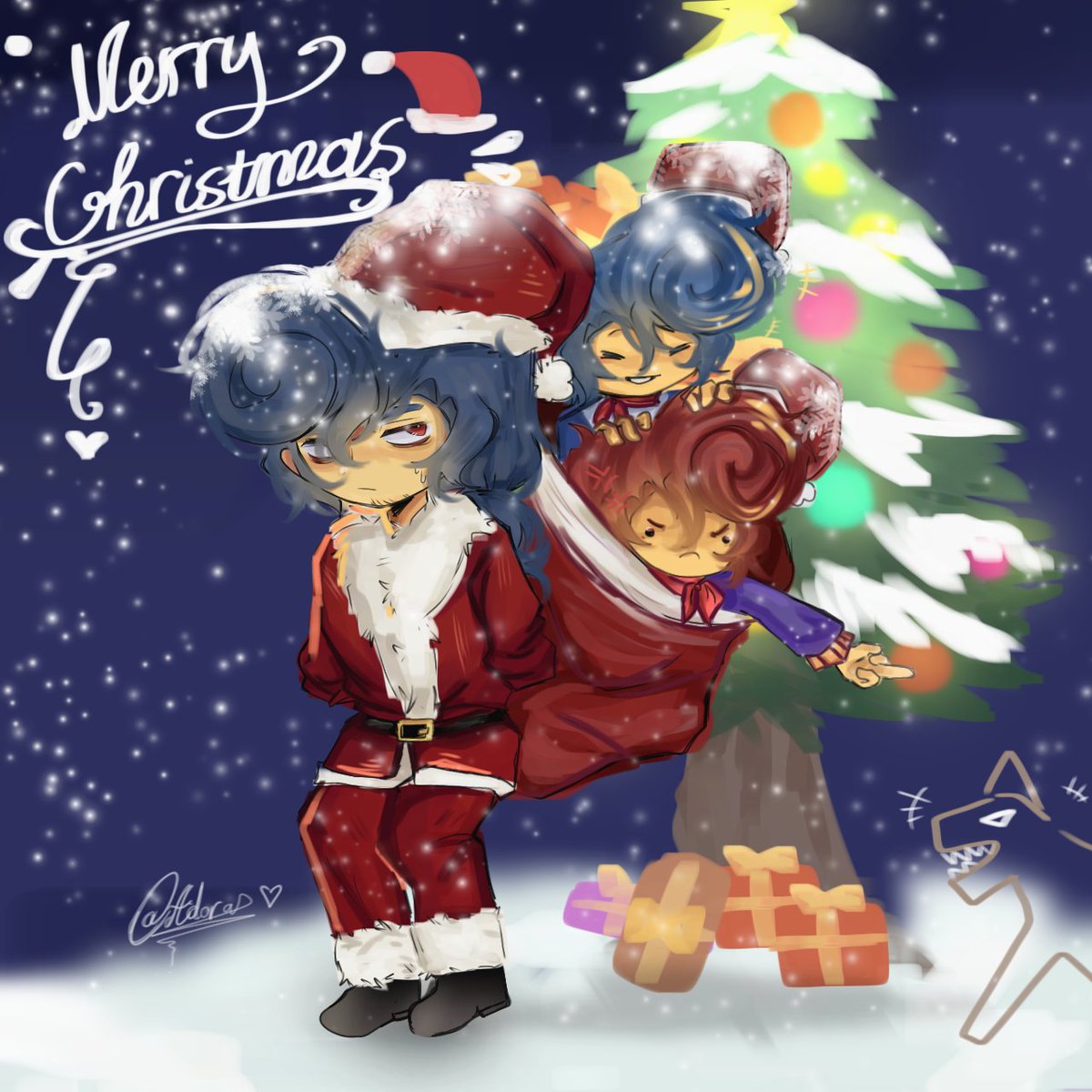Adora_simpw's tweet photo. [Mery Christmas 🎄☃] Au RF belong:@/TheRealDeLacey Au Op belong:@HenneySilly #rfwally #opwally #WallyDarling #welcomehome #welcomehomefanart https://t.co/AUEJjY0Nni