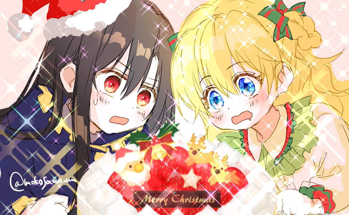 mokosaaaaaaan's tweet photo. せめて過去絵をアップと思ったら全然クリスマス絵描いてなかったのでリメイク🎄 https://t.co/XY9QNlQV3Q