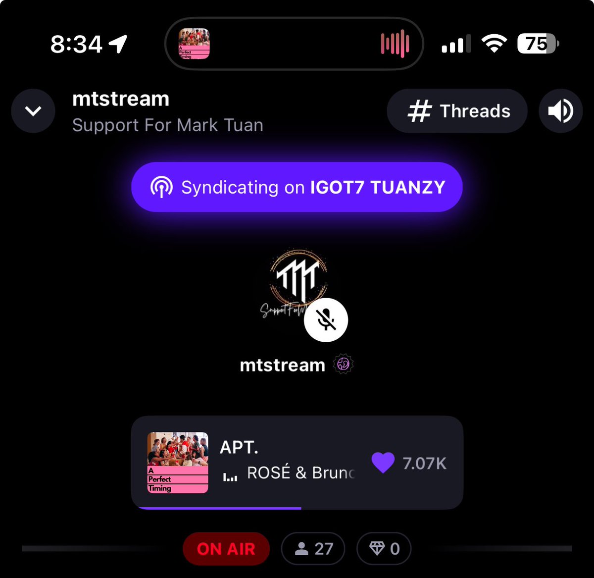 paetuann's tweet image. 📣 IGOT7 TUANZY On @STATIONHEAD STREAMING 24/7 🎧

มาฟังเพลงแก้บอทกัน หรือขอเพลงก็ได้นะคะ ☺️

🔗 share.stationhead.com/wq6d2m3ial5d

#SupportForMTParty 
@marktuan @DNAmngmnt @GOT7