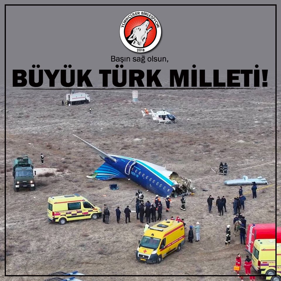 Azerbaycan Havayolları uçağı Kazakistan’ın Aktau kentinde düştü. Düşen uçakta 37 Azerbaycan, 6 Kazakistan ve 3 Kırgızistan vatandaşı bulunuyordu. Büyük Türk milletinin başı sağ olsun!

#Azerbaycan #Azerbaijan #UçakKazası #Kırgızistan #Kazakistan #TürkçülerBirleşiyor