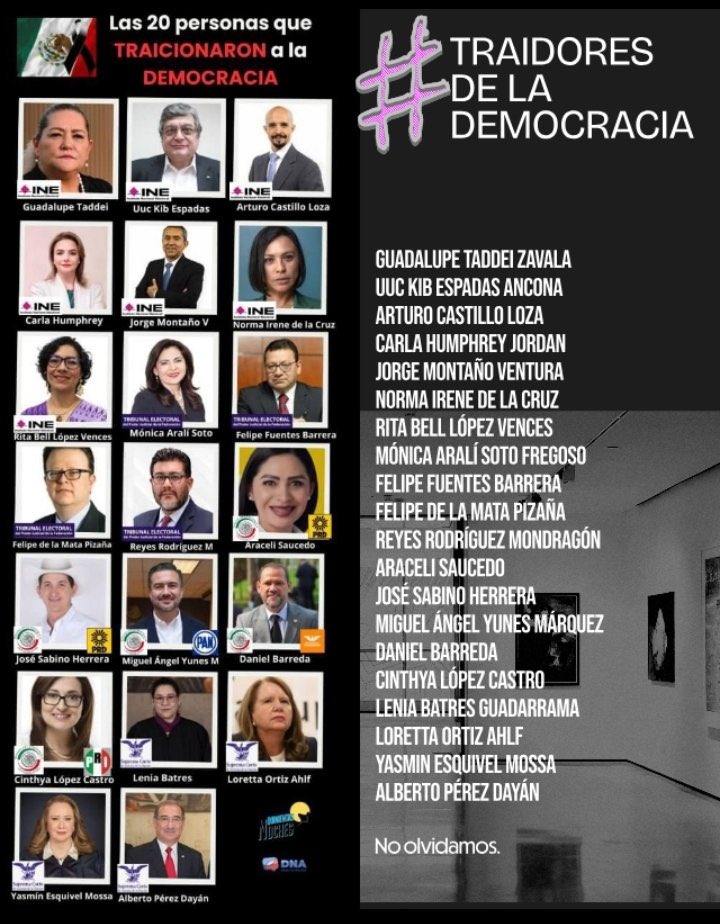 Lμï§ (@chucho_cuerero) on Twitter photo Hace 106 días, estos hdp
Traicionaron al país.
¿Olvido a los 15 días?
Olvidar a los traidores es traición.
<a href="/DanielBarredaP/">DANIEL BARREDA</a>
<a href="/MYunesMarquez/">Miguel Ángel Yunes Márquez</a>
<a href="/reye_saucedo/">Araceli Saucedo</a>
<a href="/J_SabinoHerrera/">José Sabino Herrera</a>
Que no haya un sólo día en que dejemos de recordarles a estos cobardes la vileza que le han hecho a México Hace 106 días, estos hdp
Traicionaron al país.
¿Olvido a los 15 días?
Olvidar a los traidores es traición.
<a href="/DanielBarredaP/">DANIEL BARREDA</a>
<a href="/MYunesMarquez/">Miguel Ángel Yunes Márquez</a>
<a href="/reye_saucedo/">Araceli Saucedo</a>
<a href="/J_SabinoHerrera/">José Sabino Herrera</a>
Que no haya un sólo día en que dejemos de recordarles a estos cobardes la vileza que le han hecho a México