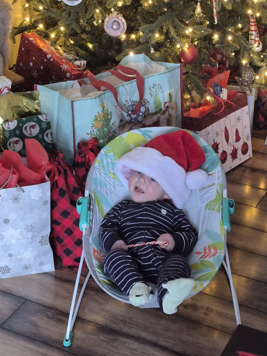 🎄🎄🎄🎄🎄🎄🎄🎄🎄🎄🎄🎄

This is Grayson's first Christmas. He is loving it!
May you all have a wonderful day. More pics to follow.

#babysfirstchristmas 
#ChristmasDay 
#Christmas2024