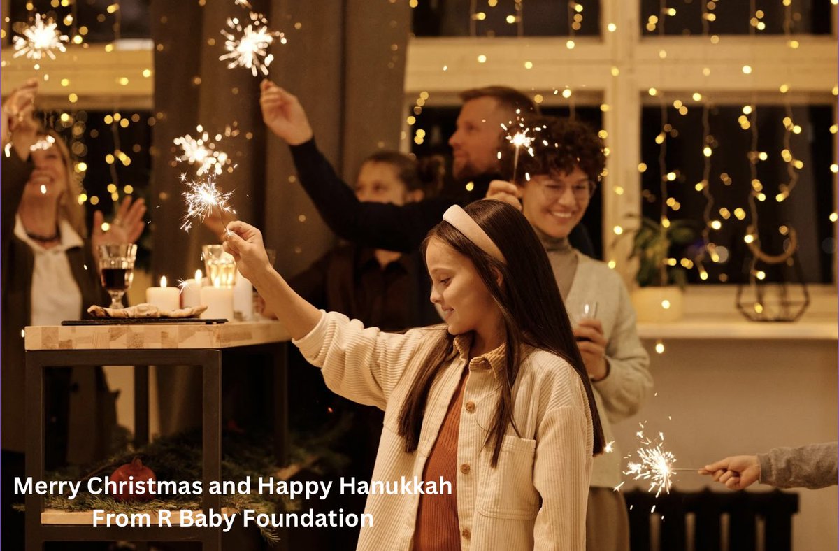 Wishing you a Merry Christmas and Happy Hanukkah from your friends at #RBabyFoundation! We hope you and your families enjoy the season, bathed in love, happiness, and blessings.