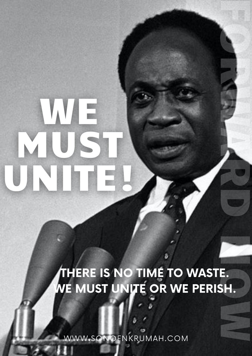 sonofnkrumah's tweet photo. We must unite or perish - Kwame Nkrumah 

ECOWAS and AU Unity is not the Unity Africa demands. 

We want sociopolitical and economic UNITY across Africa. https://t.co/lxkUNMuTQo