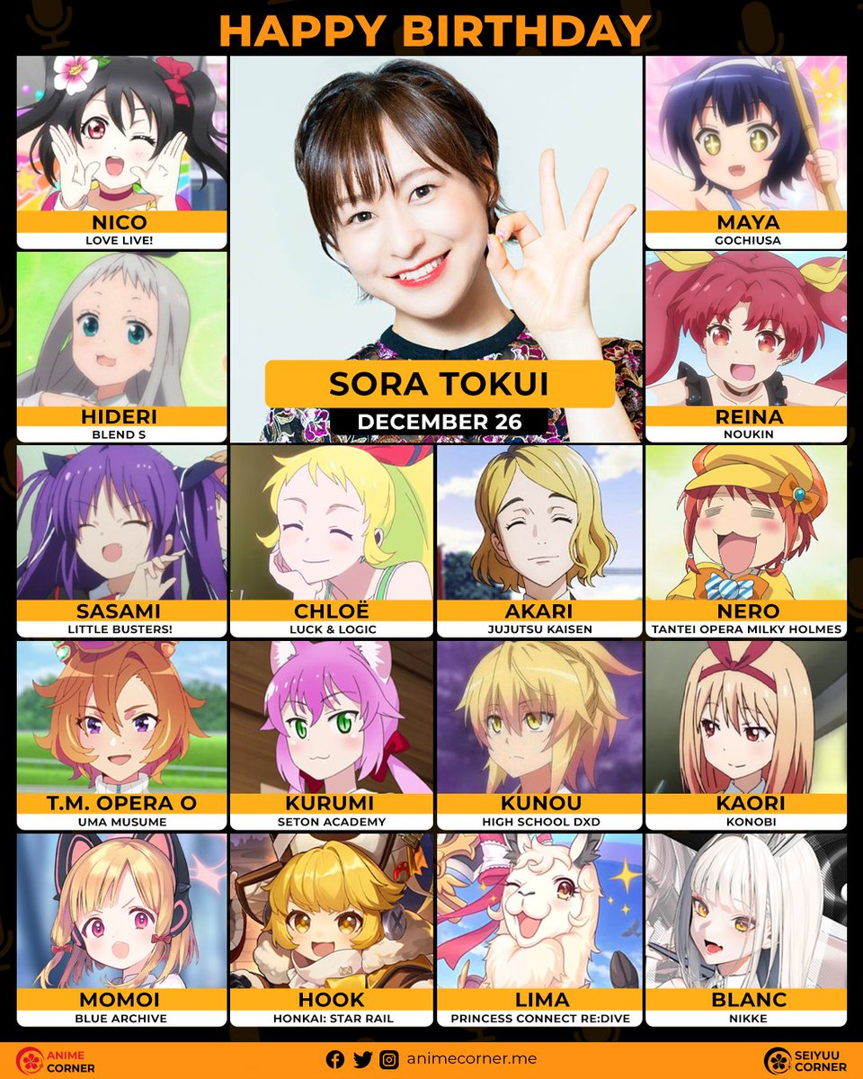 seiyuucorner's tweet photo. Happy 35th birthday Sora Tokui! 🎂
Join us in wishing Soramaru all the best @tokui_sorangley
#SoraTokui #徳井青空 https://t.co/1DS6zPa1y8