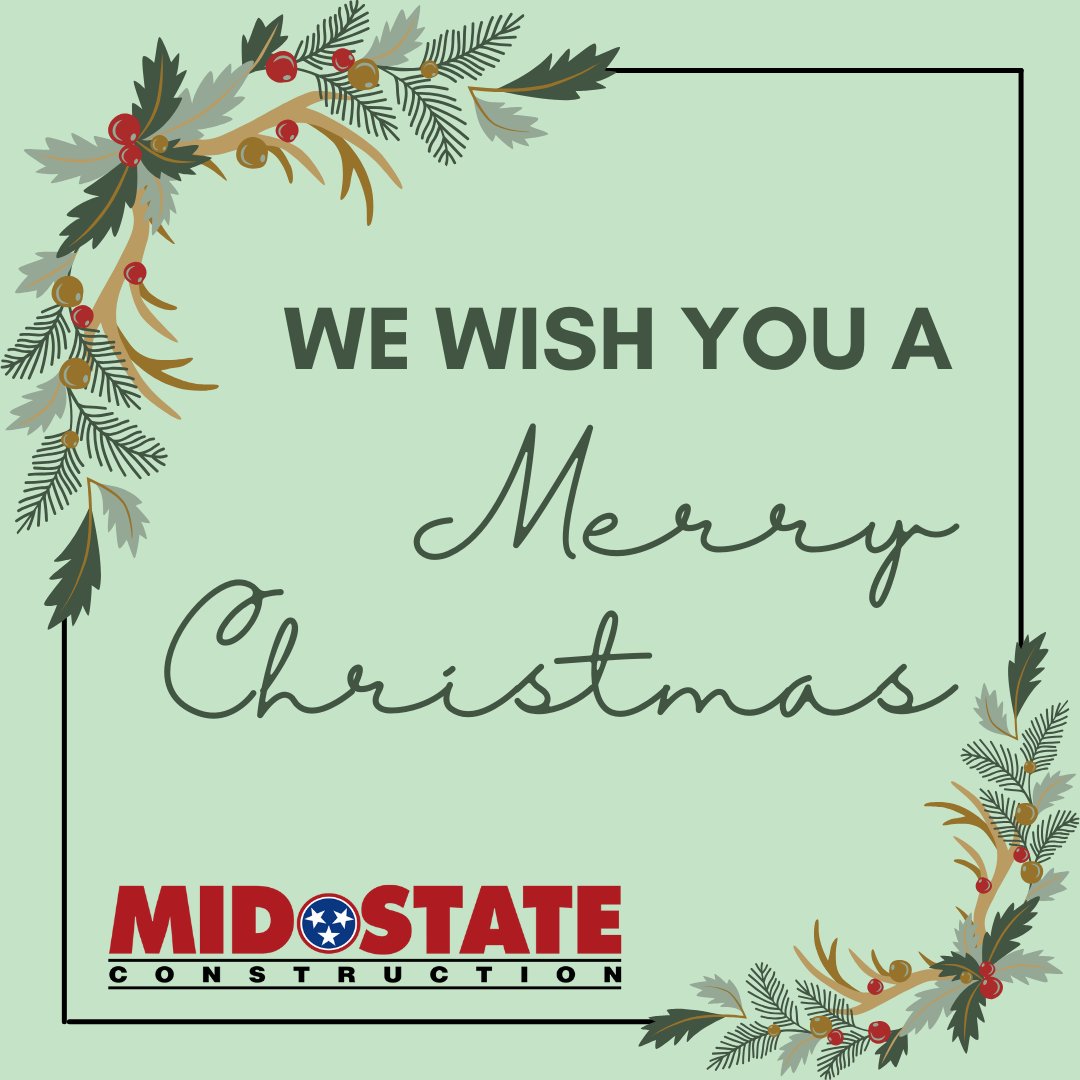 midstate_const's tweet photo. Wishing you a season filled with joy, peace, and all the warmth of home. As we wrap up another year, we're thankful for the opportunity to build and grow together. Merry Christmas from the Mid-State Construction family to yours! #MidStateConstruction https://t.co/NkCZdJtHYa