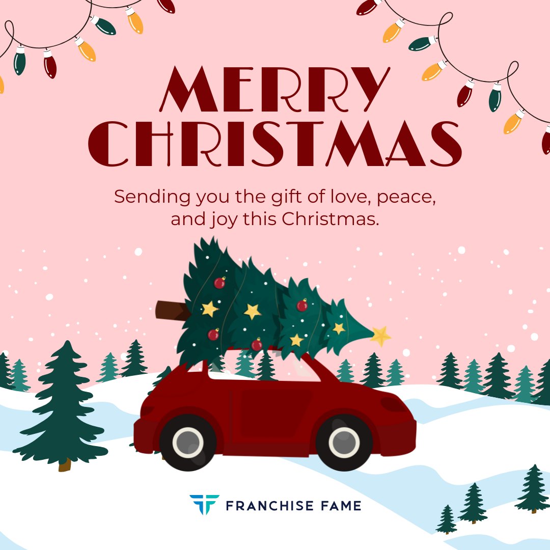 🎄✨ Season’s Greetings from all of us at Franchise Fame! 🎁 Here’s to even more success, growth, and opportunities in the year ahead. Cheers to you! 🥂

#MerryChristmas #FranchiseFame #HolidayGreetings #Gratitude #BusinessSuccess