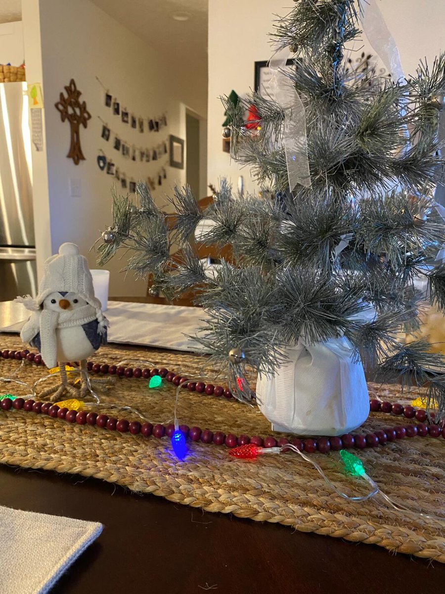 polina112211's tweet photo. The mini Christmas tree and cute bird decorations on the table are full of winter warmth and cuteness! 🎄🕊️✨ https://t.co/P3If1hY046