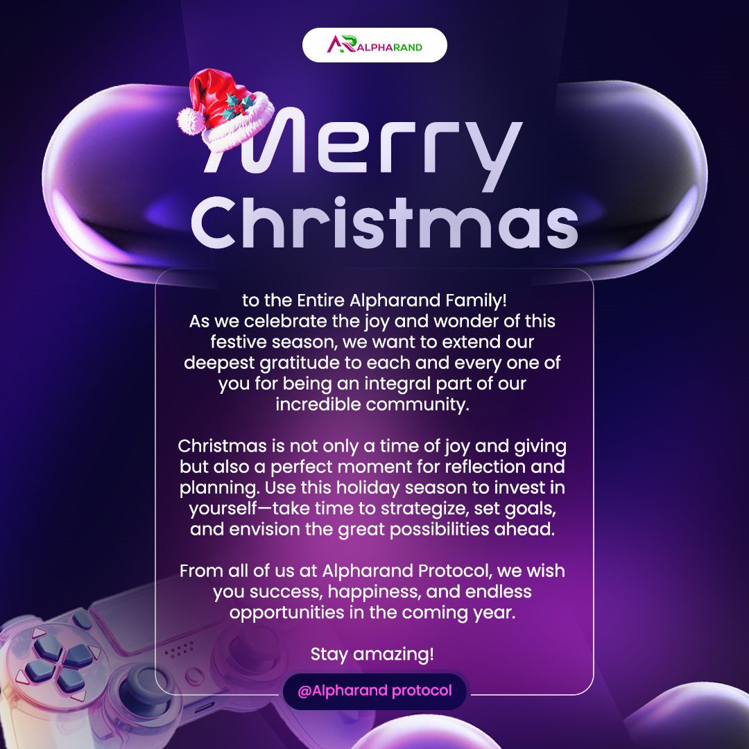 Merry Christmas to the Entire Alpharand Family! 🎄🎁❤️✨

As we celebrate the joy and wonder of this festive season, we want to extend our deepest gratitude to each and every one of you for being an integral part of our incredible community.

Christmas is not only a time of joy