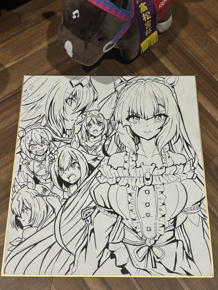 冬コミで出す用のラスト色紙。
オグリがボスキャラみたいになってるけどそういやアルダンルートだとラスボスだったや。明日は色付け頑張るゾイ💪 