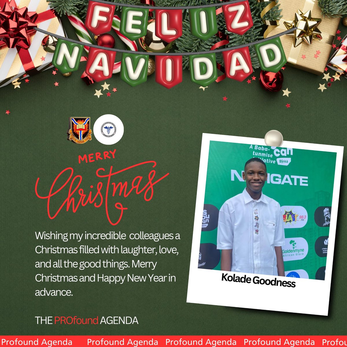 Monadikosdvm24's tweet photo. Merry Christmas 🎄🥳 

Wishing my incredible colleagues a Christmas filled with laughter, love and all the good things . Merry Christmas and happy new year in advance. 
Click the link to know more about the Profound Agenda https://t.co/i7XTShwTdW @KoladeThevetguy https://t.co/oHJQ27RCw7